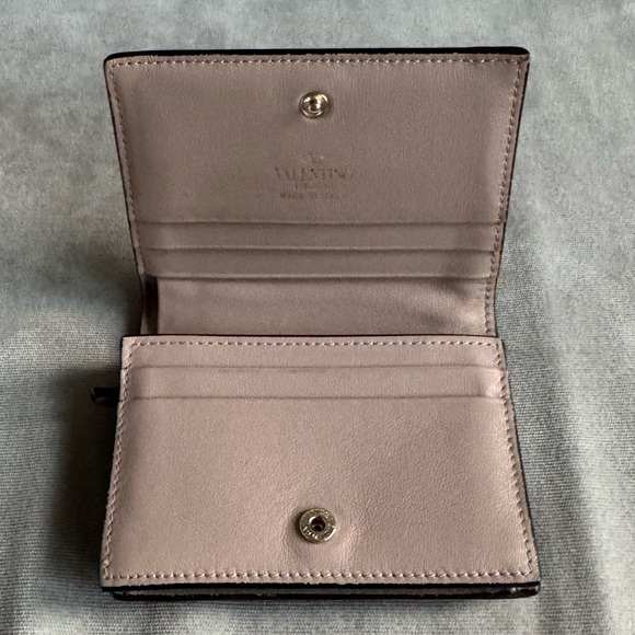 Valentino Beige Taupe Rockstud Compact Wallet - Picture 3 of 9